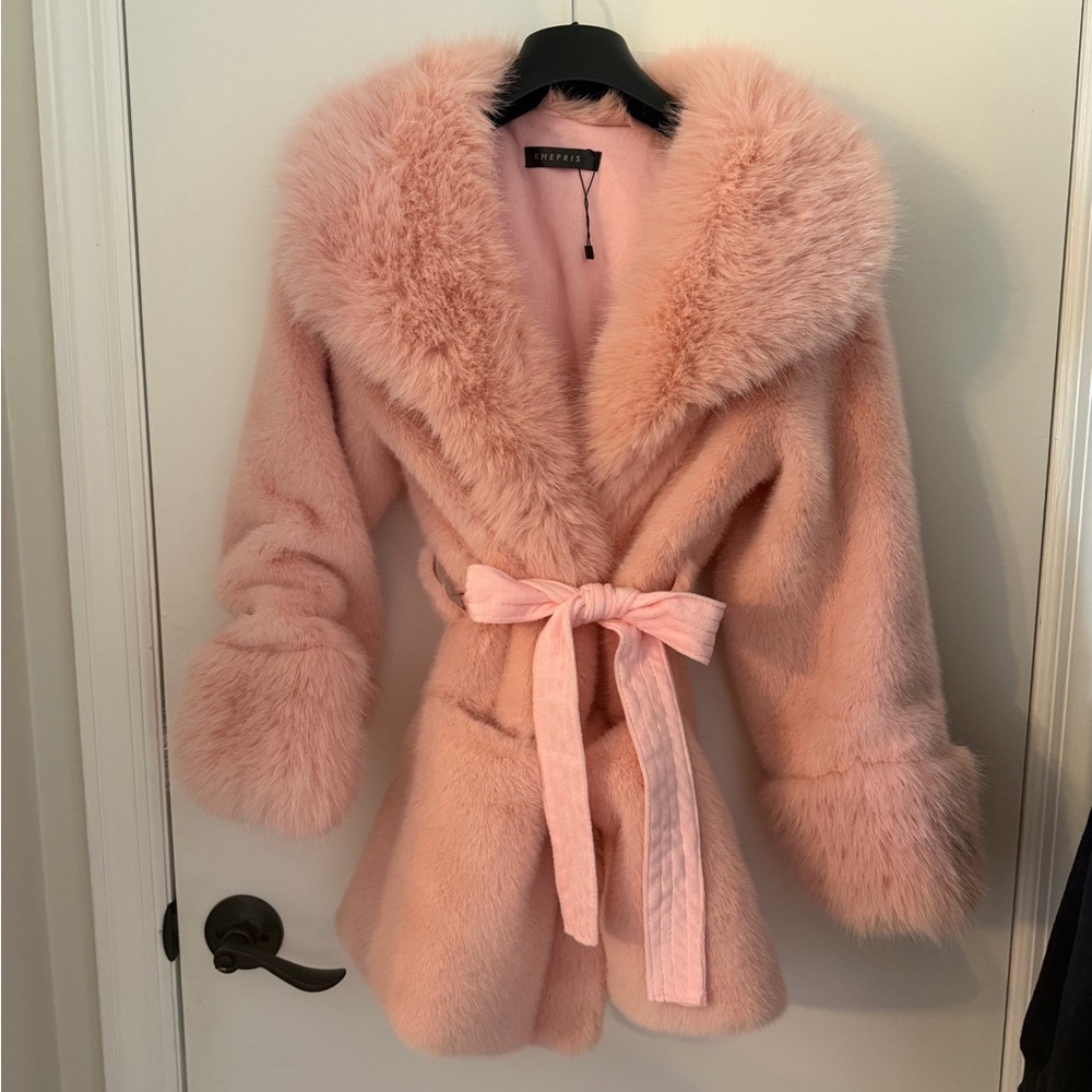 Bubblegum pink fur jacket